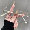 Óculos Anti-Luz Azul Descoloridos Novos para Travessia de Fronteira para Homens e Mulheres, Armações de Metal da Moda, Óculos Quadrados Lisos Finos Planos