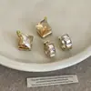 Pendientes de Cristal Redondos y Cuadrados Inspirados en Azucarillos para Mujer, Moda Vintage Tendencia Nicho de Moda Pendientes Versátiles de Lujo Ligero