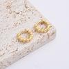 Aretes Minimalistas de Tuerca Ins de Lujo Ligero de Estilo Francés de Alta Gama con Cuentas Redondas de Latón Simples de Moda con Personalidad Versátil y Temperamento