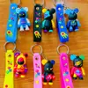 Novos Acessórios de Brinquedo da Moda Chaveiro de Urso de Silicone Figura 3D de Desenho Animado Presente para Eventos Promocionais Pequenos Produtos Atacado