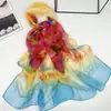 Bufanda Larga de Color Gradiente Coreana 50*160 Bufanda Larga Versátil para DIY Bufanda Larga de Seda Bufanda de Georgette Similar a la Seda para Mujer Bufanda Delgada