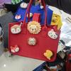 Bolsa de fieltro con lunares para regalo de boda, bolso de mano de fieltro con dibujos animados, bolsa de regalo portátil de fieltro para compras, ideal para hacer tú mismo.