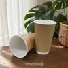 Copo de Café Descartável de Camada Dupla, Copo Espessado de Camada Dupla Isolado Estilo Americano de Papel Kraft, Copo para Chá de Leite, Copo para Bebidas Quentes