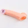 Manguito de pene de crecimiento grueso grande de 7 cm de manga larga con esencia de bloqueo de cristal 4CM maza juguetes sexuales para adultos