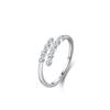 S925 prata esterlina design geométrico anel aberto feminino estilo coreano ins simples nicho design micro diamante anel pulseira