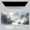 Mousepad estilo paisagem tradicional chinesa, durável, resistente a manchas e antiderrapante, adequado para mesas e teclados de computador