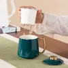 Taza de Té de Cerámica, Taza de Té Kung Fu, Taza de Preparación con Separación de Té y Agua, Taza de Oficina con Tapa y Filtro, Artículo de Regalo