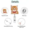 Pinza de Cocodrilo Carrete Acrílico Retráctil Insignia Fácil de Tirar Cabeza de Gato Maestro Gato Lindo Estudiante Hebilla de Tirar Cuidado Médico