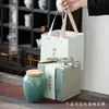 Té Verde Maojian Longjing Lata de Cerámica Sellada Biluochun Mingqian Yuhua Nube de Niebla Empaque de Tela para Té Logo Personalizado