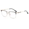 Gafas de lectura de marca BJYX, marco completo, caja de negocios, ultraligeras, ultratransparentes, de color sólido, de metal, de alta calidad, anti luz azul, espejo plano
