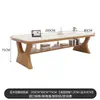 Seleção rigorosa de mesa de madeira maciça com tampo em rocha, novo estilo chinês cor creme, mesa de estudo, mesa de computador para integração com sala de estar, mesa de jantar