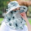 Chapéu de Sol Novo 2025 com Aba Grande Feminino de Verão para Bicicleta com Cobertura Facial Anti-Ultravioleta Chapéu de Sol com Aba Grande Chapéu Fresco para Colheita de Chá