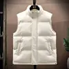 Colete de algodão transfronteiriço para homens, espessado e quente para outono e inverno, colete jaqueta de algodão novo estilo, peça externa da moda