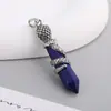 Colgante de Piedra Natural y Cristal Europeo y Americano, Colgante de Serpiente de Amatista, Colgante de Colgante Pendular de Columna Hexagonal de Punta Única, Accesorios de Joyería