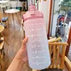 Vaso de Agua de Plástico de Gran Capacidad, de Aspecto Moderno para Verano, Vaso Espacial Simple y Portátil, Vaso con Tapa Pop-Up y Popote para Deportes al Aire Libre y Fitness