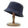 Chapéu de Pescador em Sarja Lavada Vintage para Primavera e Outono, Chapéu de Sol Unissex, Chapéu de Pescador Liso da Moda para Casais