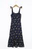 2021 Novo Redutor de Idade Moda Elegante Casual Azul Cintura Alta Midi Vestido Estampado Moda Elegante Vestido Elegante