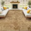 Alfombra de Imitación de Cachemira de Lujo para Sala de Estar, Antideslizante, Lavable a Máquina, Tapete para Mesa de Café, Alfombra de Fácil Cuidado para Mesita de Noche en Dormitorio