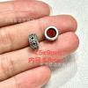Anillo para trotar con cuentas retro de plata antigua de Shanxi, espaciador, cuenta cuadrada, mantras de seis caracteres, anillo para correr, plata de notoginseng, joyería literaria DIY para jugar