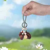 Novo Chaveiro de Chocalho de Casca de Fruta de Planta Natural Pingente para Pendurar na Bolsa do Carro Estilo Vintage Acessório de Joia para Cura Sonora