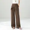 Pantalones Anchos de Cintura Alta Relajados para Mujer, Verano 2026, Tencel Delgado, Caída Fluida, Pierna Recta Casual Adelgazantes, Pantalones Largos