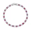 Pulseira Colorida de Camada Única com Zircônia Olho Grego, Design Ins Europeu e Americano, Joia de Strass