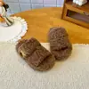 Pantuflas Peludas de Suela Gruesa para Niñas, Para Usar en Casa y al Aire Libre, Nuevo Estilo Otoño/Invierno 2026, Estilo Padre-Hijo, Que Aumentan la Altura, Pantuflas de Algodón con Correa Única