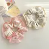 Goma para el pelo de encaje floral con lazo, estilo coreano, estilo pastoral fresco, goma para el pelo de tela suave