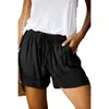 Amazon WISH shorts casuais de perna larga soltos de verão novos shorts de cintura alta elásticos com cadarço europeus e americanos