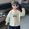 Conjunto de primavera y otoño para niños, camiseta de dos piezas, suéter versátil de manga larga estilo coreano para niños, top casual para bebés y niños pequeños, calidad de exportación
