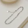 Pulseira de Nariz de Porco em Prata de Lei S925 Estilo Ins Simples Joias da Moda Feminina Versátil Corrente Lisa Japonesa Pulseira