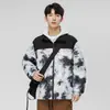 Jaqueta Puffer Masculina Marca Tendência Inverno Estilo Montanha Curta Combinação de Cores Abertura Dupla Pato Branco Acolchoada Quente Roupa Masculina