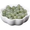 Jade de Hetian de Xinjiang Hielo Alto Transparente Agua Cuentas Sueltas diy Pulsera de Jade Tejida a Mano Cuentas Redondas Hielo Transparente Blanco Verde