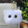 Llavero de Piel Sintética para Coche Colgante de Gato Negro Lindo Bolita de Carbón Negra Peluche Muñeco Juguete Decoración de Mochila