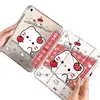 Funda linda de gatito a cuadros adecuada para iPad Air5/6, nueva funda mini plegable en Y de alta transparencia anti-caídas 11