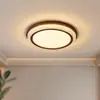 Lámpara de techo de madera de nogal negro para dormitorio, estética estilo Song Zen retro arte de ratán iluminación para sala de estar, casa de huéspedes, estudio, accesorio de hierro que protege los ojos
