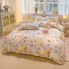 Juego de Ropa de Cama Fresco de Algodón Lavado de Cuatro Piezas Funda Nórdica Regalo Ropa de Cama Ins Dormitorio Estudiante Tres Piezas Al Por Mayor