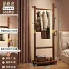 Perchero de Madera Maciza de Pie para Dormitorio Uso en Casa Color Nogal Madera de Caucho Multifuncional Con Ruedas Móvil Almacenamiento Perchero para Colgar Ropa