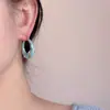 Brincos de Esmalte Azuis de Verão Estilo Coreano para Mulheres, Nicho, Simples, Versátil, Brincos de Alto Padrão, Argolas, Presilhas, Tarraxas, Acessórios de Orelha