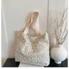2026 Nuevo Bolso de Hombro de Malla con Flores Estilo Coreano Bolso de Axila de Gran Capacidad Bolso de Hada Primavera y Verano Bolso de Lona para Estudiante