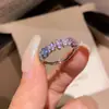 Anillo Redondo de Circonita de Color Dopamina, Lujo Ligero, Moda de Gama Alta, Anillo Sencillo para Dedo Índice, Joyería de Diseño Nicho