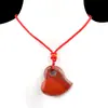 2334-Collar de Ágata Corazón de Cristal Natural Corazón de Melocotón Torcido Colgante 30mm Suministro de Colgante para Joyería DIY