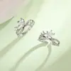 Selección de Arte Anillo de Zirconia Nuevo con Forma de Corazón con Anillo Perimetral de Pista de Estrellas de Moissanita, Anillo con Forma de Corazón Personalizado Moderno y Creativo