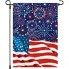 Nova Bandeira de Jardim Temu para o Dia da Independência Americana Bandeira de Pendurar Dupla Face em Linho Decoração de Pátio Bandeira de Cena para Festa de Feriado