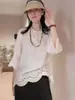 Nova Blusa Bordada em Crochê Estilo Chinês para Mulheres, Nova Moda Verão 2026, Artesanato Requintado, Camisa Simples Elegante e Estilosa com Gola Redonda