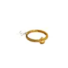 Nuevo Anillo de Calabaza Cepillada Dorada con Circonita Estilo Chino Retro para Mujer, Lujo Ligero, Gama Alta, Exquisito, de la Suerte y Elegante Anillo para el Dedo Índice