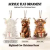 Calendario de Adviento Navideño Serie Vaca de las Tierras Altas 2026 Decoración de Árbol de Navidad Colgante Acrílico Caja Sorpresa