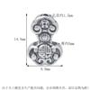 Cuentas Ruyi Fu de plata pura S999 con orificio pasante 3D, accesorios hechos a mano, material tejido de cordón rojo, accesorios para pulsera DIY