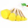Pincel de esponja con mango redondo de madera para pintar, 5 pinceles de esponja con cabeza de hongo para educación temprana, herramientas de graffiti para jardín de infantes.