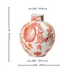 Nuevo Tarro de Almacenamiento Estilo Chino, Jarrón de Cerámica Vintage Pintado a Mano, Recipiente para Arreglo Floral de Entrada de Sala de Estar, Adorno Decorativo de Lujo Ligero, Porcelana